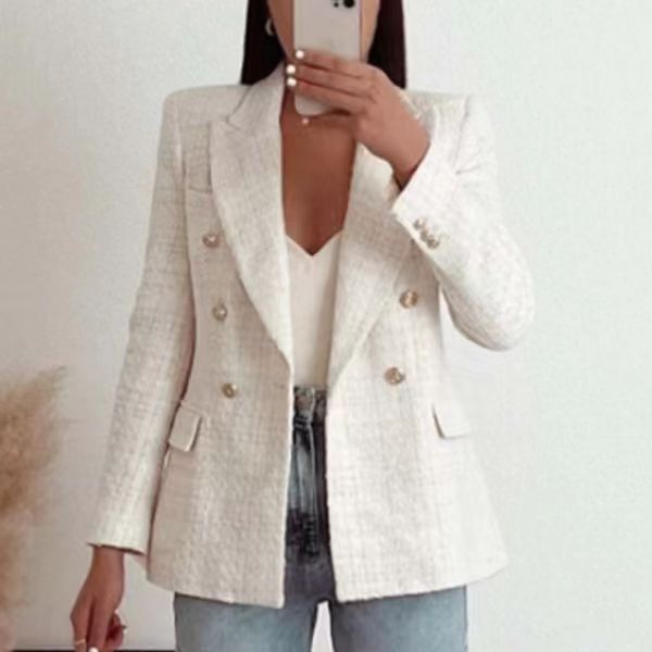 GR | Women's Structured Blazer with Double Button Front