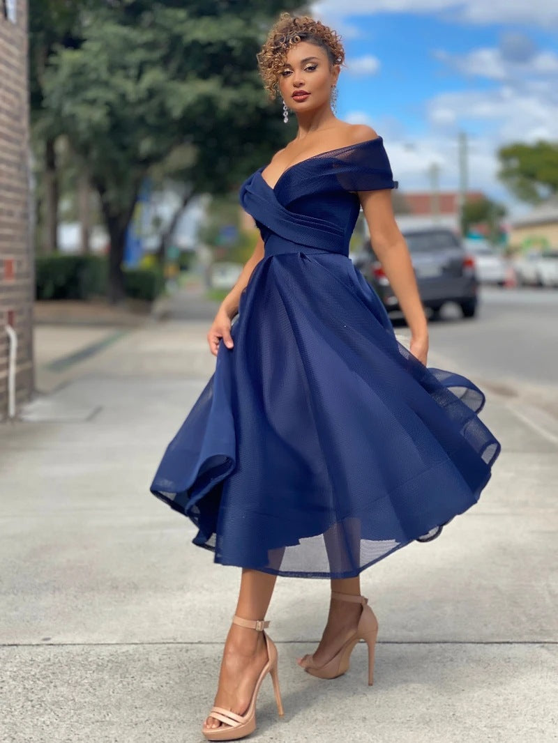 GR | Elegante Off Shoulder Brautjungfernkleid