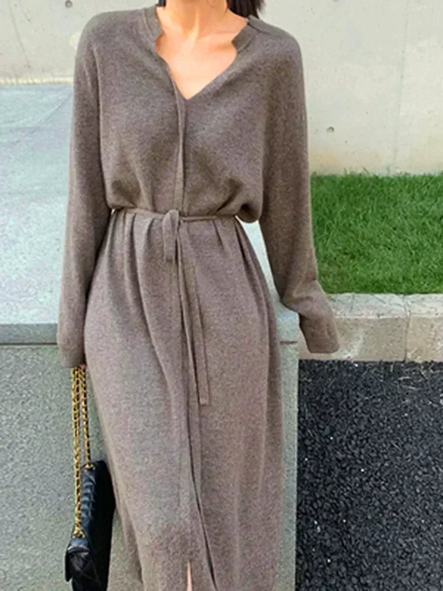 GR | Stilvolle Herbst Schicke Lange Ärmel Pullover Kleid Für Frauen