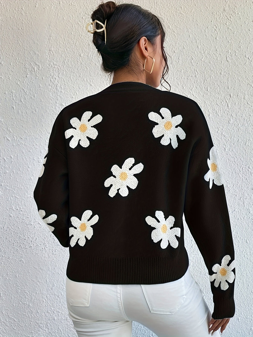 GR | mit Blumenmuster und langen Ärmeln Für Frauen