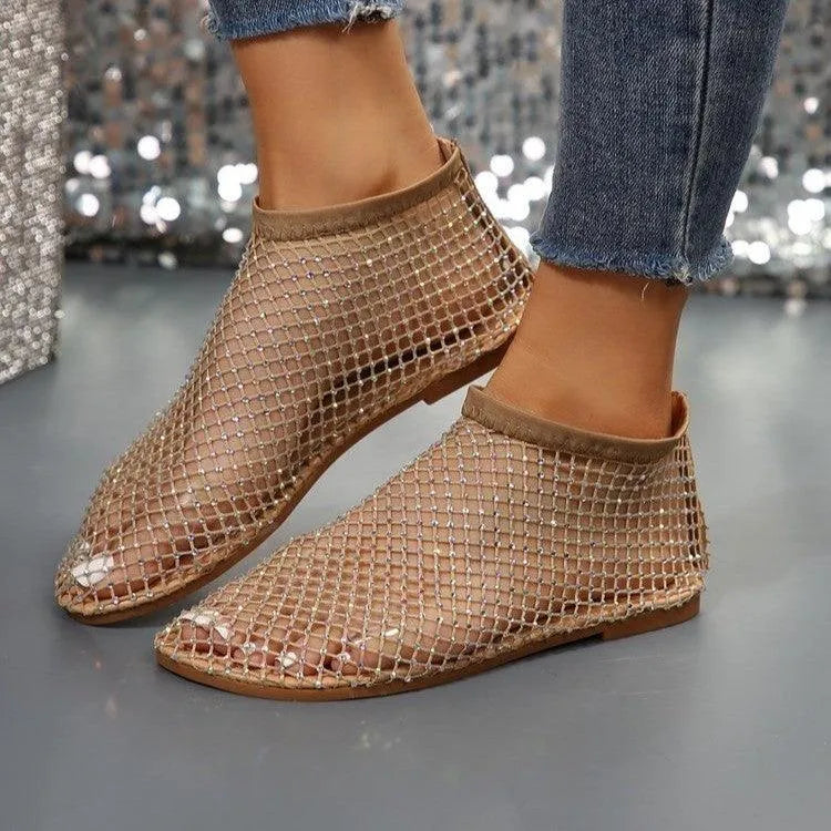 GR | Flat sandals with rhinestone design