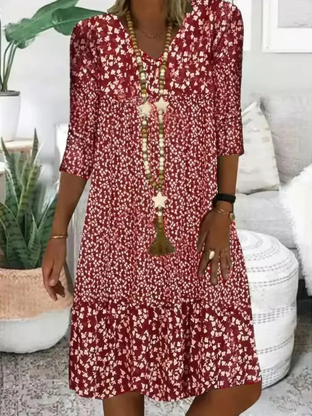 GR | Damen Sommerkleid Mit Blumenmuster