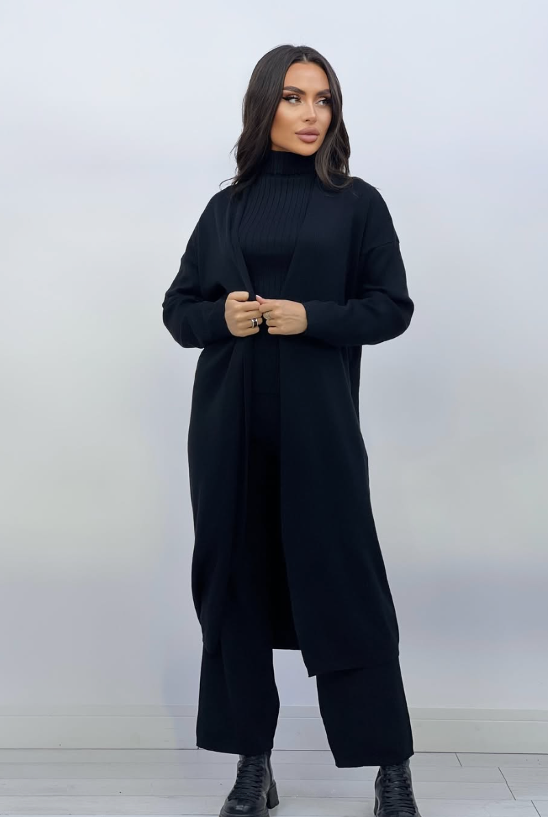 GR | Women's Luxury 3-Piece Knit Co-Order Set Soft & Stretchy