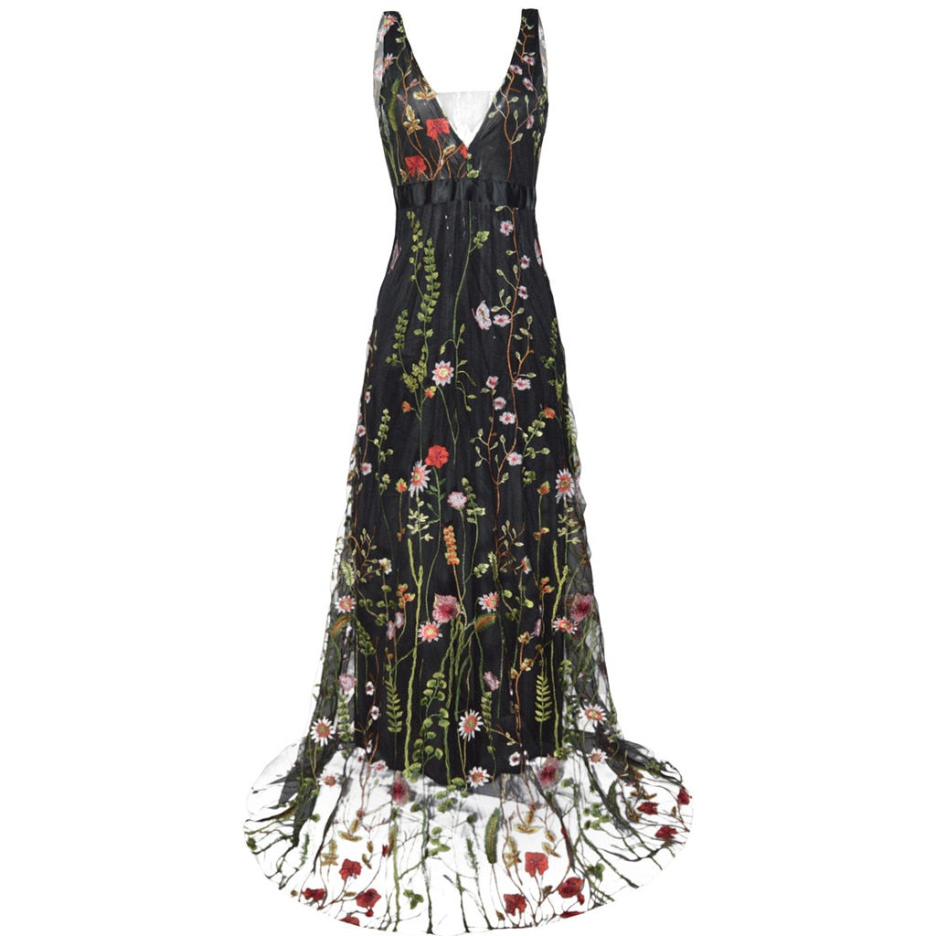 GR | Fabulous Sleeveless Embroidered Dress 