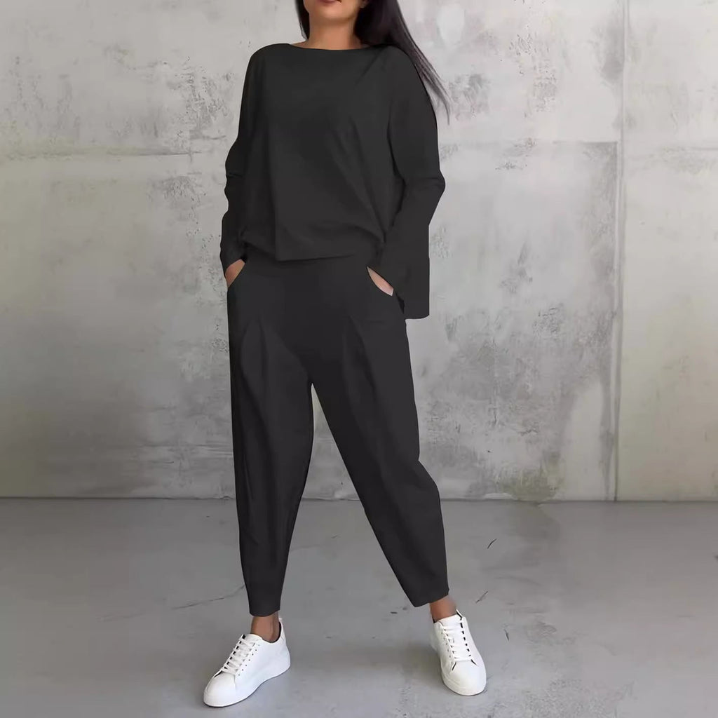 GR | Hosenanzug Mit Langen Ärmeln Für Frauen, Unregelmäßiges Design