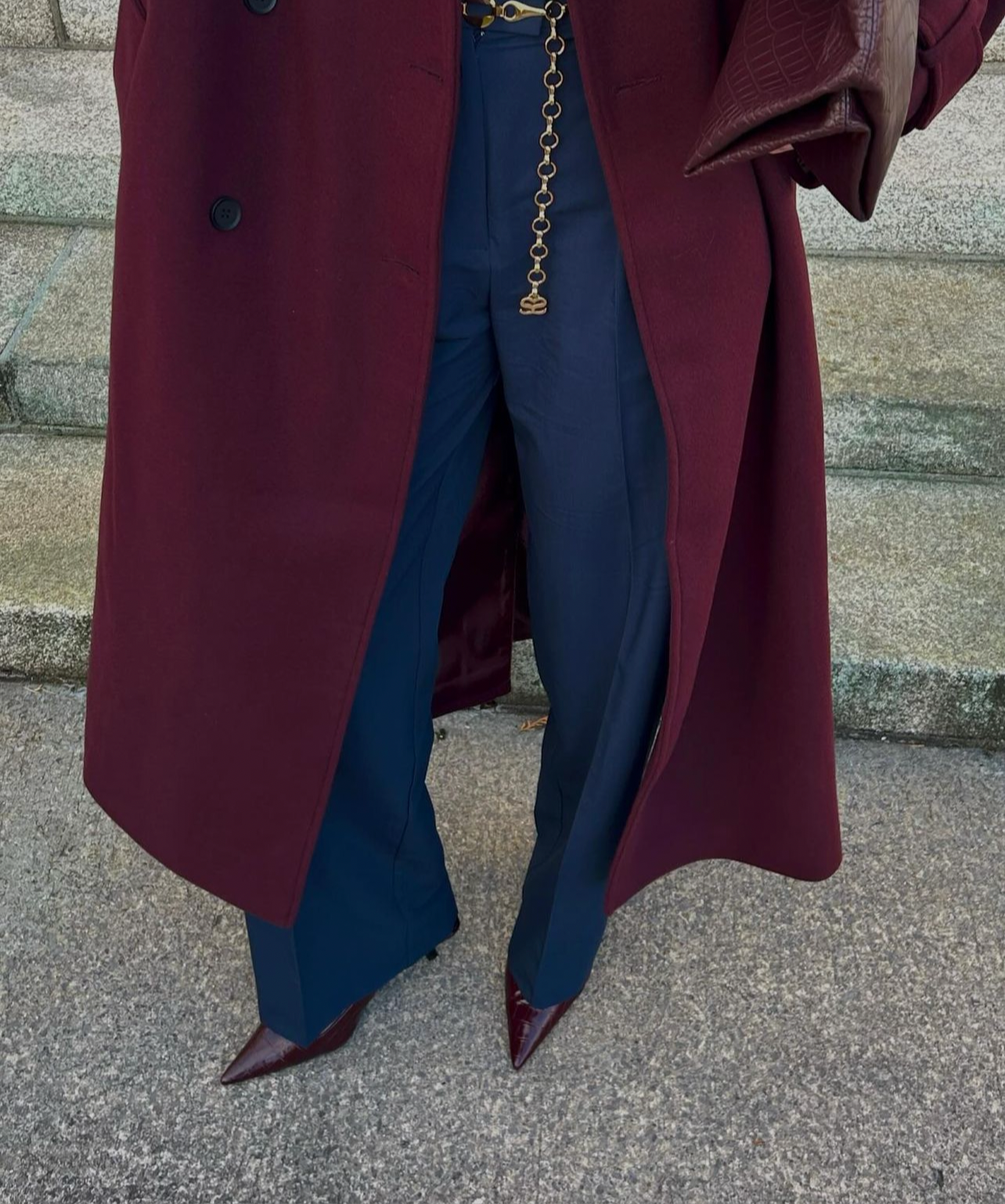 GR | Elegant burgundy long coat