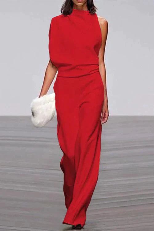 GR | Rosiedress Cowl Neck One Shoulder Batwing Sleeve Party Suit