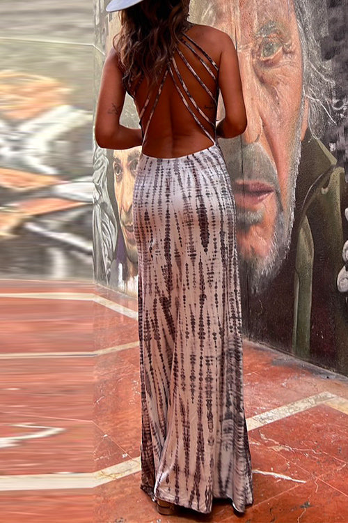 GR | Rosiedress Criss Cross Offene Rücken Bindung Färbung Maxi Kleid