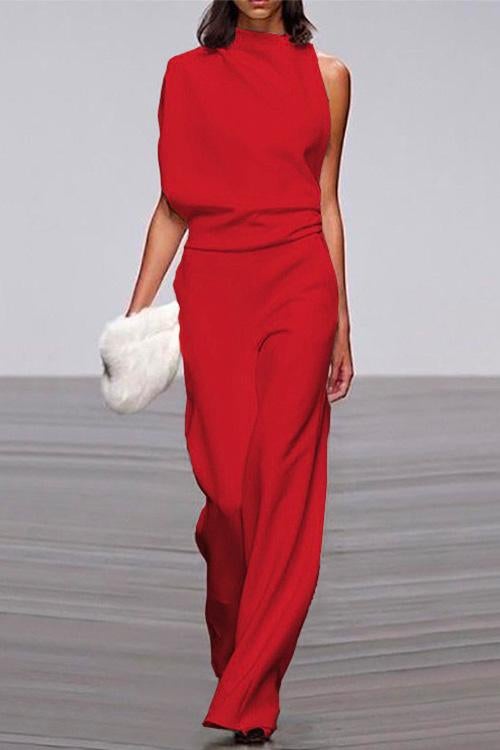 GR | Rosiedress One Shoulder Waist Wide Leg Jumpsuit