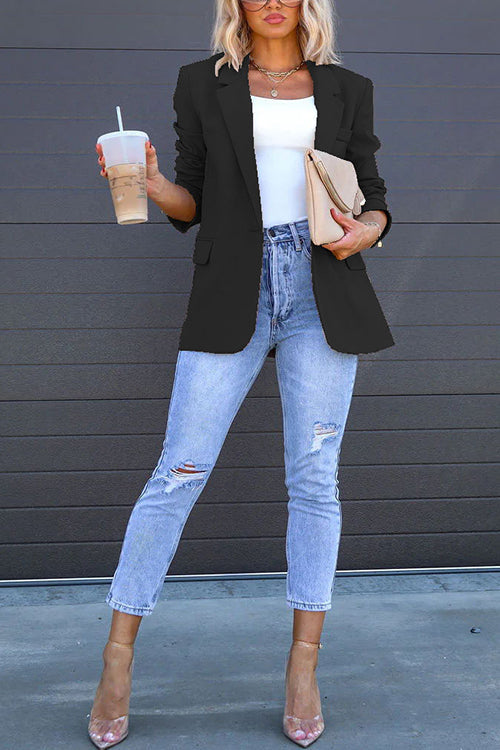 GR | Rosiedress Classic One-Button Back Slit Pocket Blazer