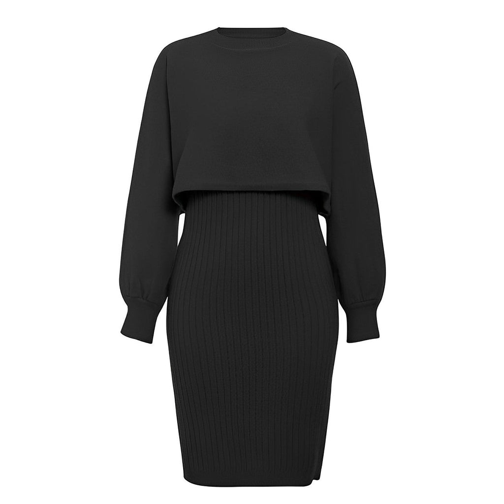 GR | 2-piece knitted dress with flutter sleeves