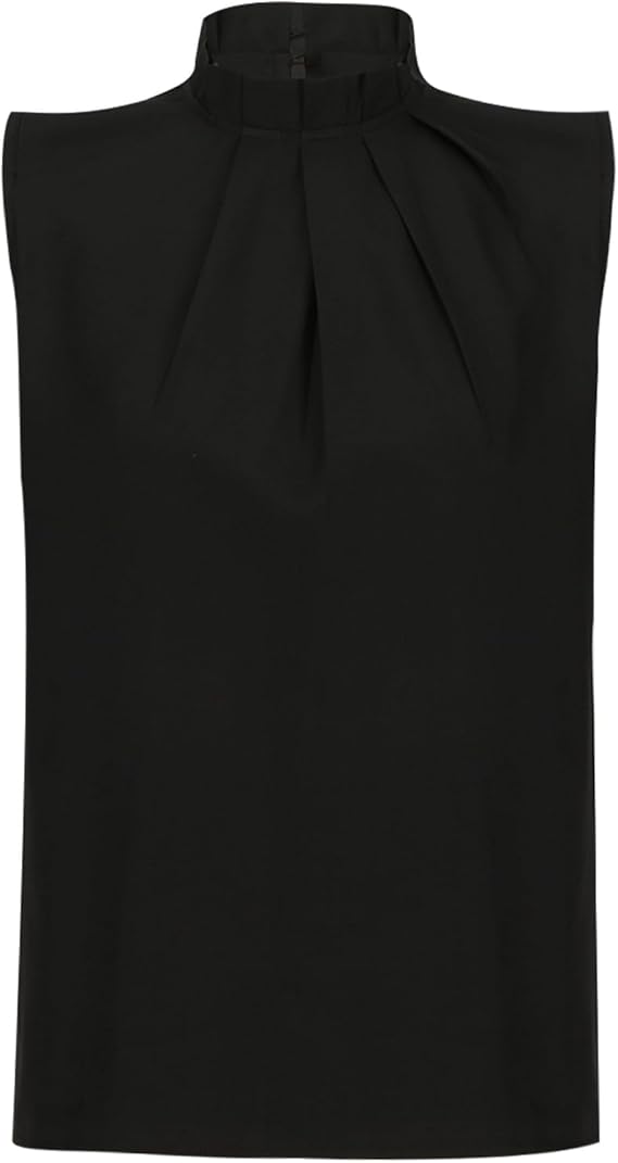 GR | Black pleated top with split sleeves