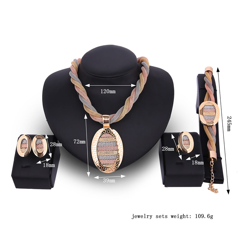 GR-piece set of necklace, earrings and bracelets
