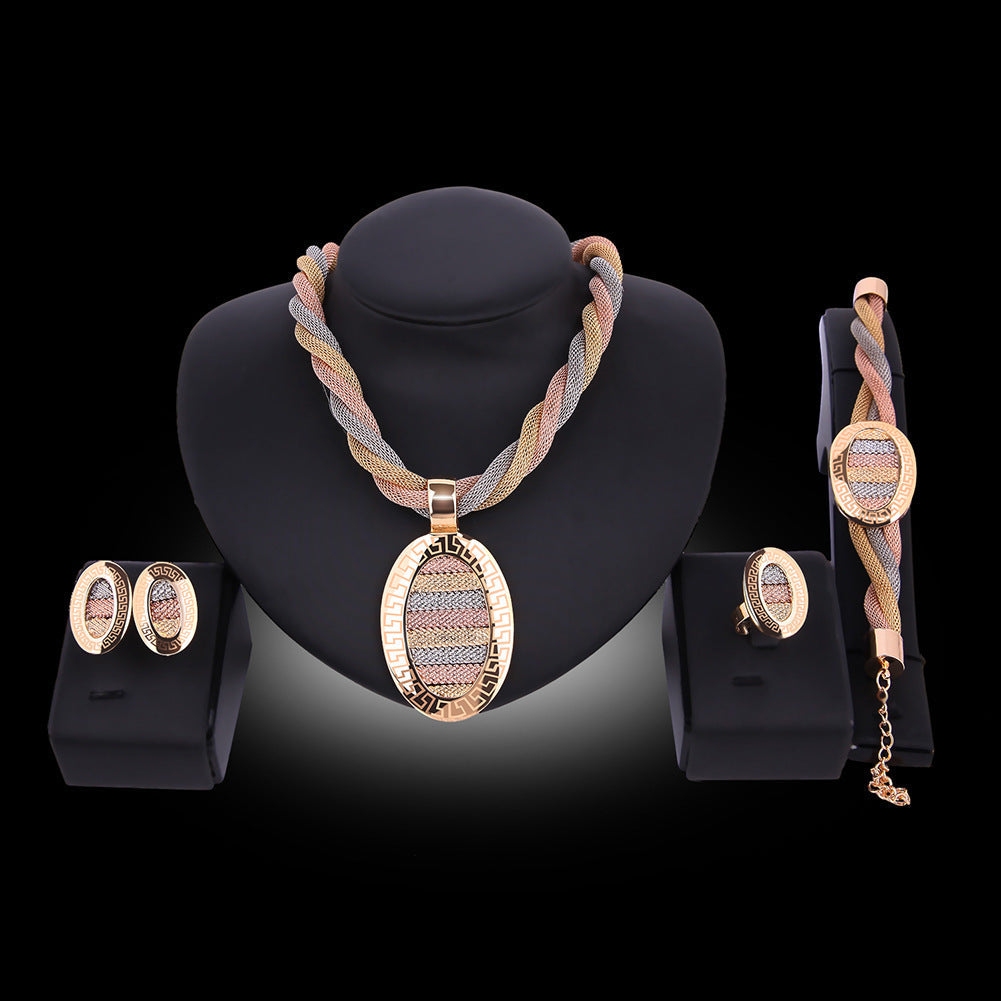 GR-piece set of necklace, earrings and bracelets