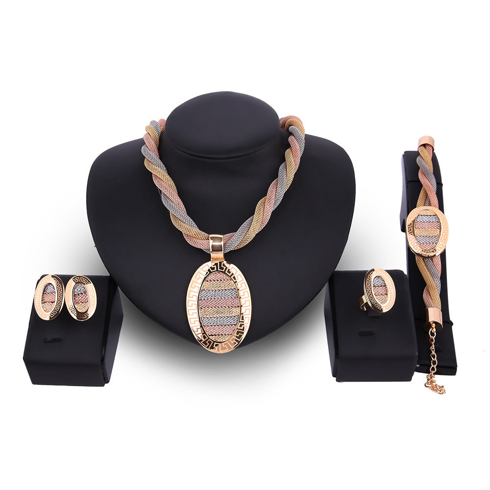 GR-piece set of necklace, earrings and bracelets