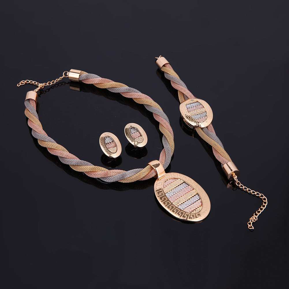 GR-piece set of necklace, earrings and bracelets