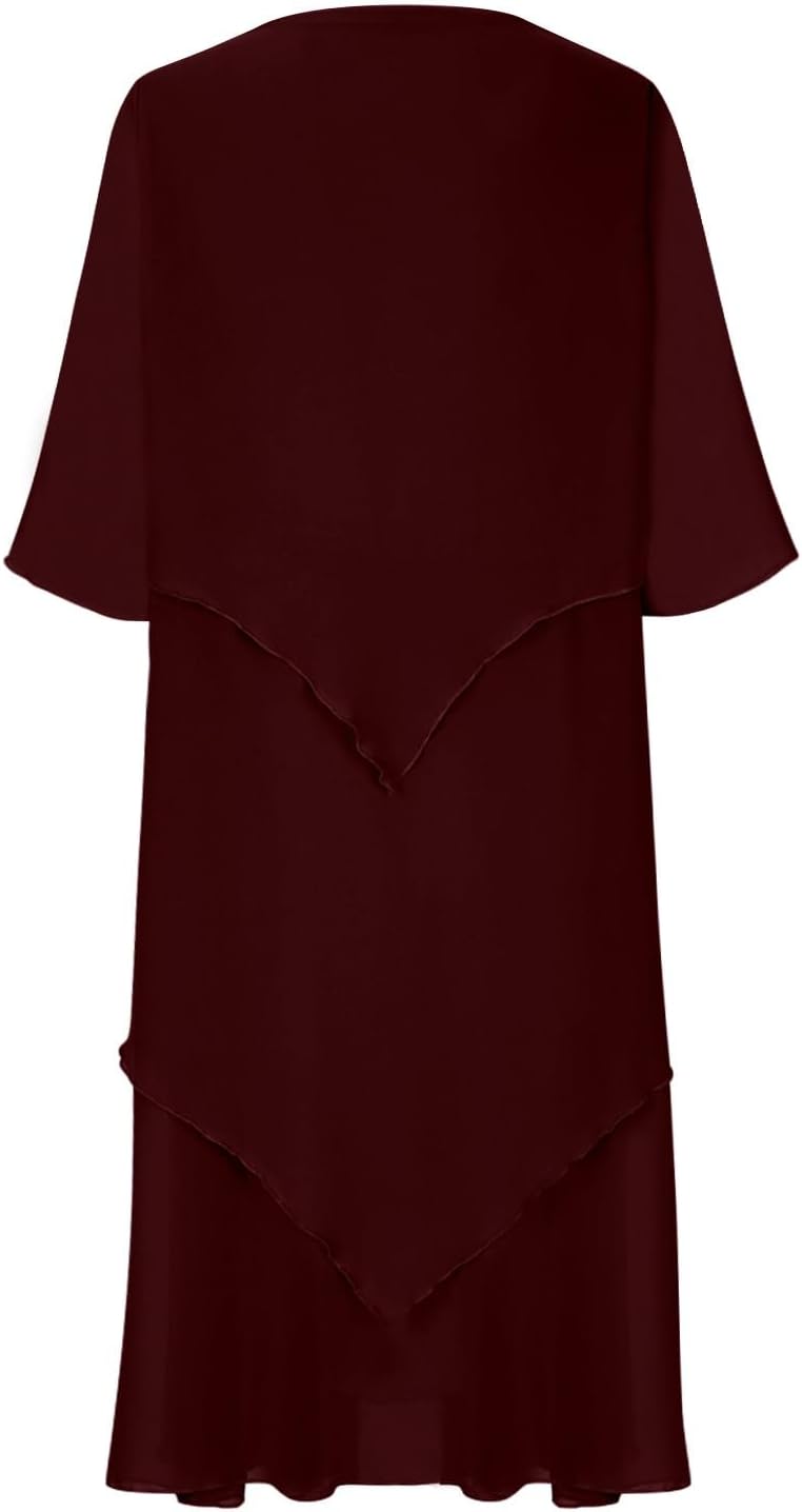 GR | Elegant chiffon dress with a layered look