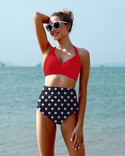 GR | Two-piece sweetheart neckline high-waisted bikini set
