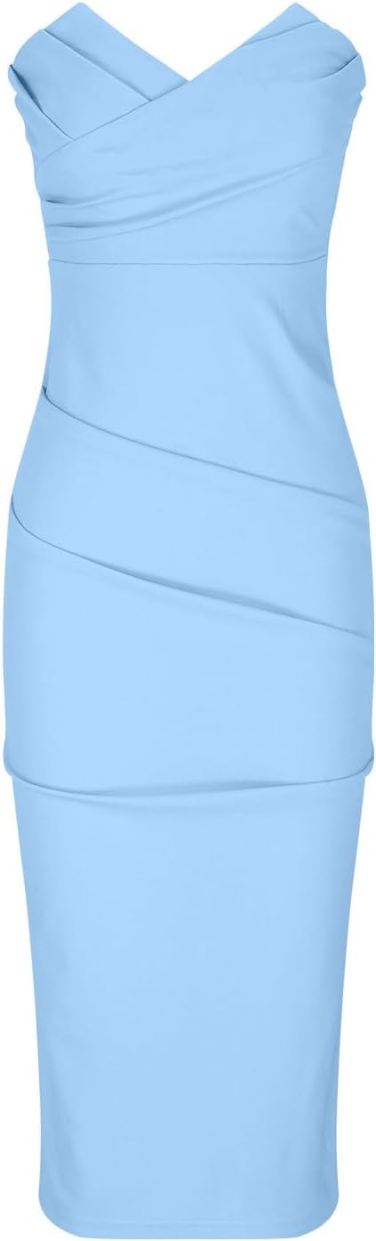 Magner™ – Strapless Midi Party Dress with Back Slit, Elegant Cocktail Dress for Evenings & Events