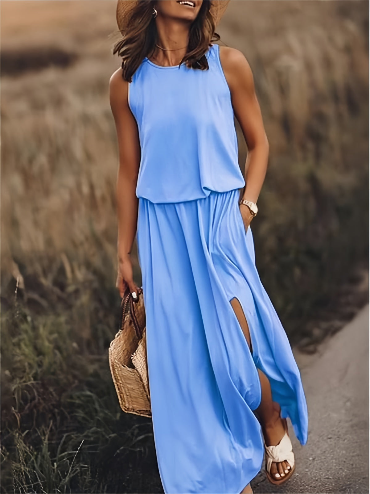 GR | Simple Boho Maxi Dress in Modal for Women