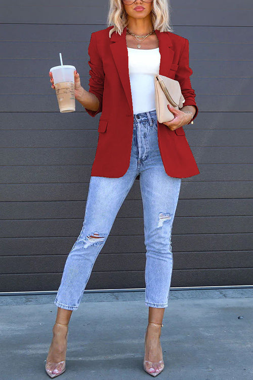 GR | Rosiedress Classic One-Button Back Slit Pocket Blazer