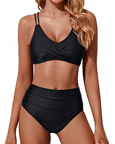GR | Twist Front High Waist Bikini Set Two-Piece Swimsuits Push-Up Wrap Swimsuits