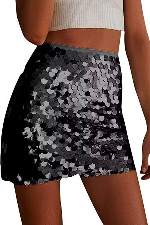GR | Rosiedress Elastischer Bund Pailletten Bodycon Minirock