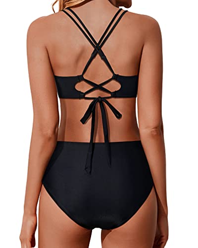 GR | Twist Front High Waist Bikini Set Two-Piece Swimsuits Push-Up Wrap Swimsuits