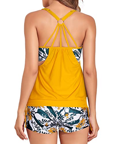 GR | Push-up Women's Tankini Swimsuit Two-Piece Tummy Control Swimsuits