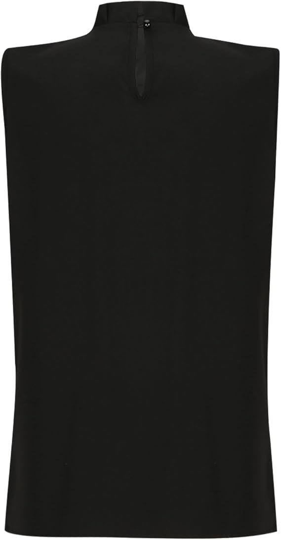 GR | Black pleated top with split sleeves