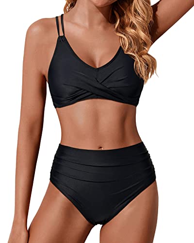 GR | Twist Front High Waist Bikini Set Two-Piece Swimsuits Push-Up Wrap Swimsuits