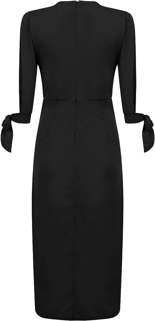 GR Midi-Kleid | Frühlings-Blumendruck mit Aussparungen und langen Ärmeln für Damen