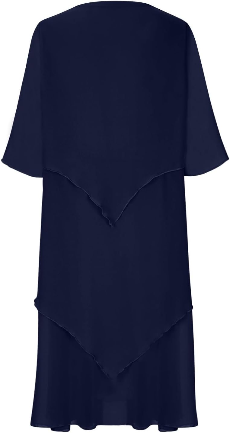 GR | Elegant chiffon dress with a layered look