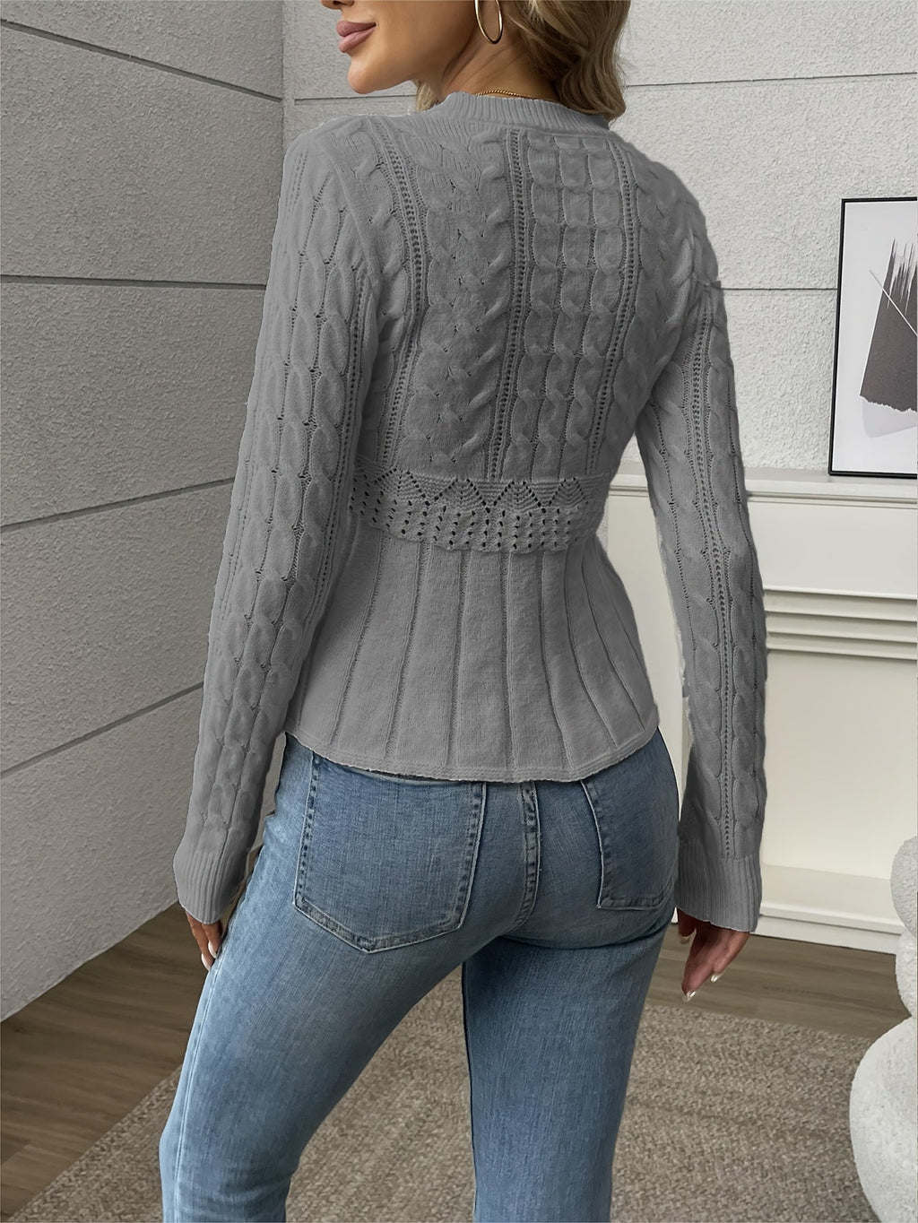 GR | Gestrickter Damenpullover - Luxus Strickmuster mit bequemem Schnitt