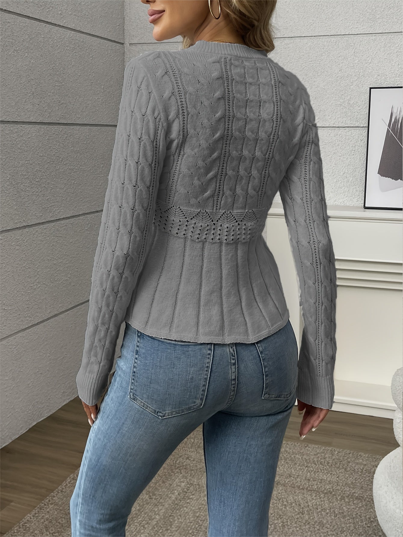 GR | Gestrickter Damenpullover - Luxus Strickmuster mit bequemem Schnitt