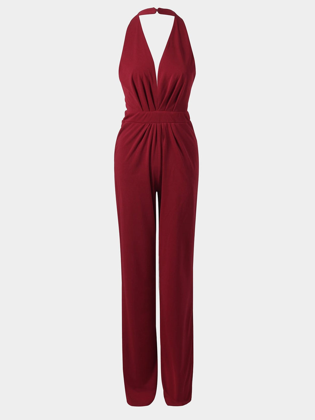 GR | Deep V-neck Sleeveless Wide Leg Jumpsuit