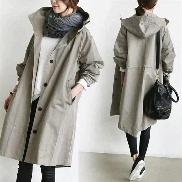 GR - Women's oversized lightweight trench coat for relaxed chic