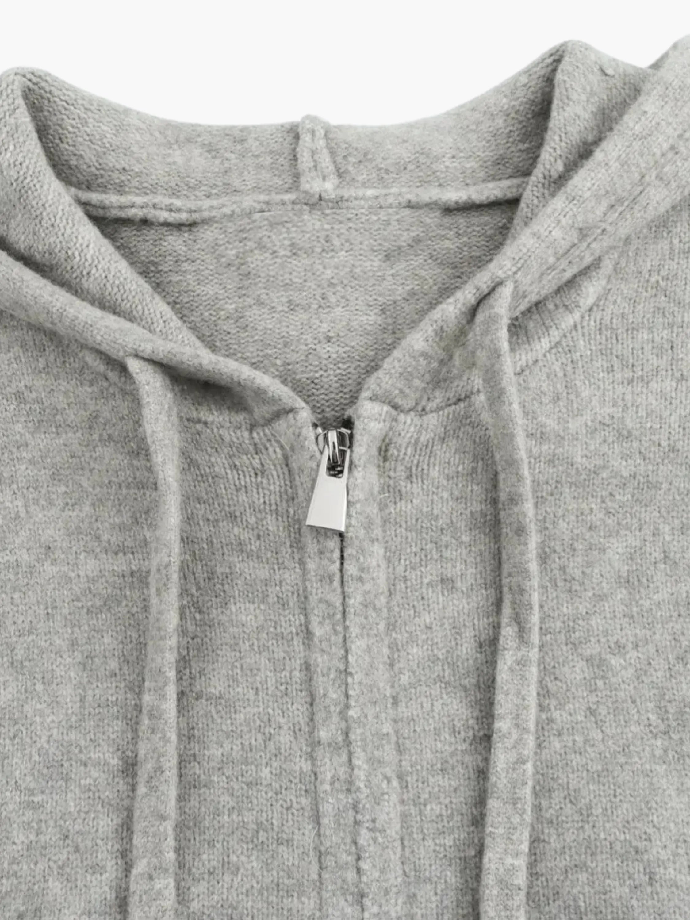 GR | Strickjacke Mit Kapuze Und Reißverschluss