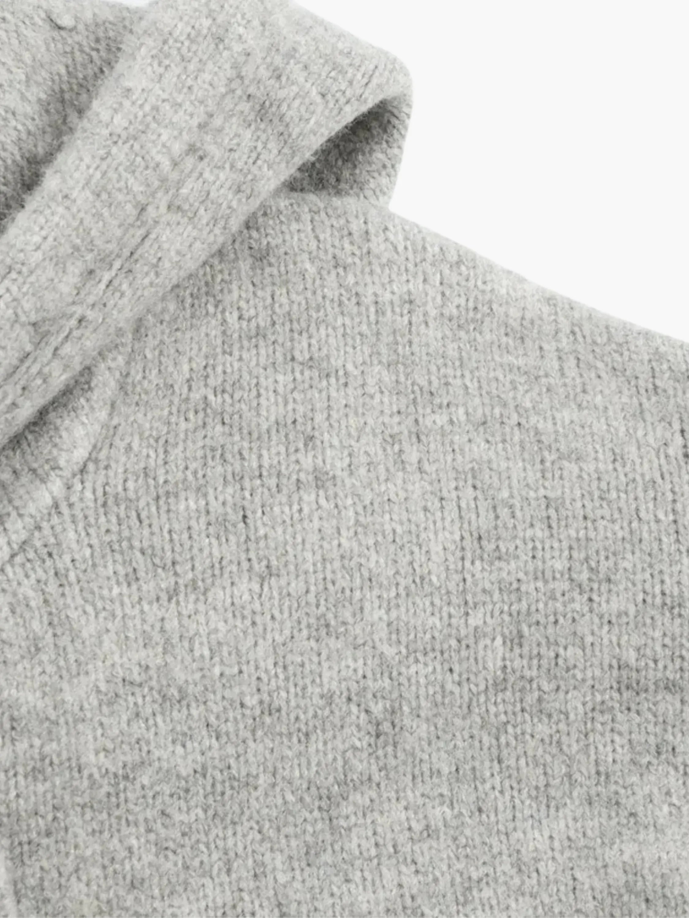 GR | Strickjacke Mit Kapuze Und Reißverschluss