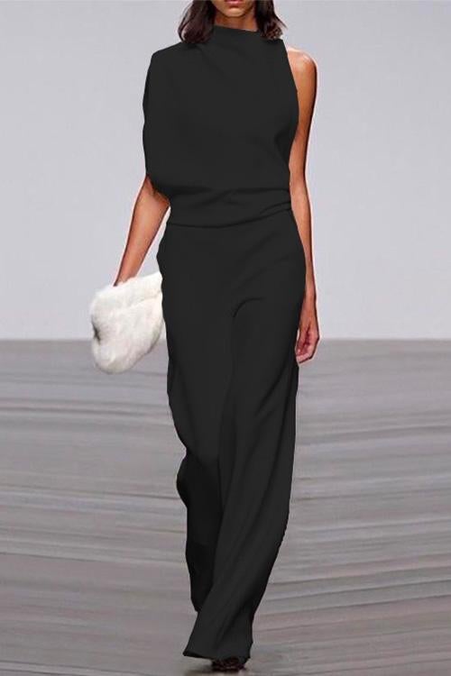 GR | Rosiedress One Shoulder Waist Wide Leg Jumpsuit