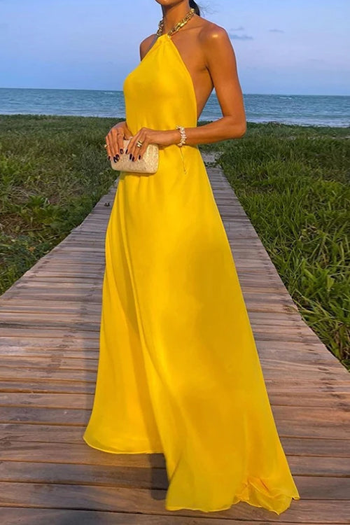 GR | Rosiedress Chain Holder Open Back Maxi Swing Dress