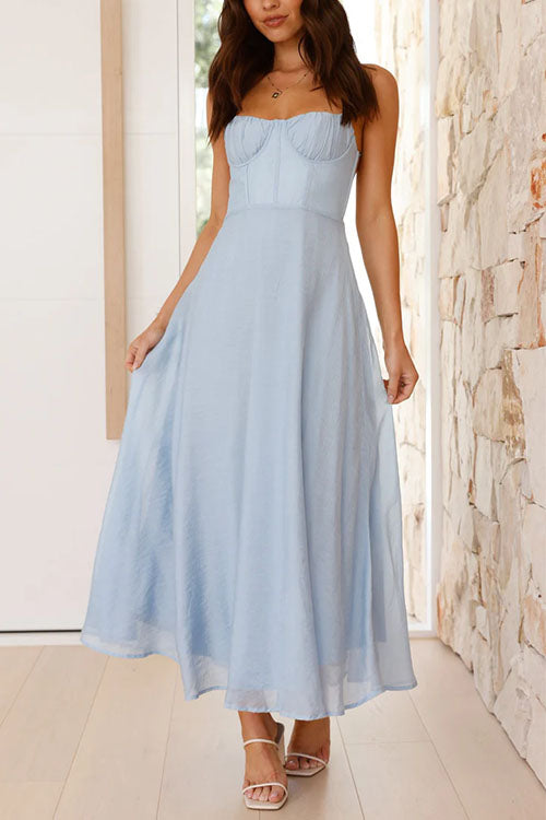 GR | Rosiedress Backless Lace-Up Flowing Maxi Cami Dress