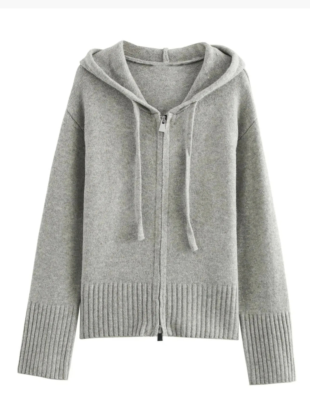 GR | Strickjacke Mit Kapuze Und Reißverschluss