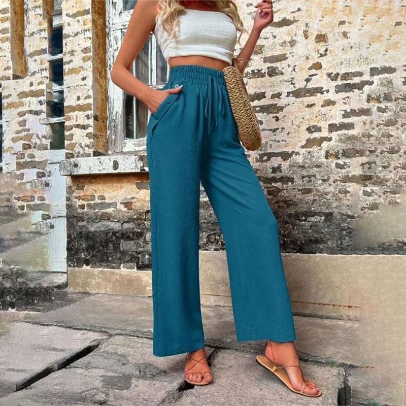 GR | Colorful, airy summer trousers for women with wide legs