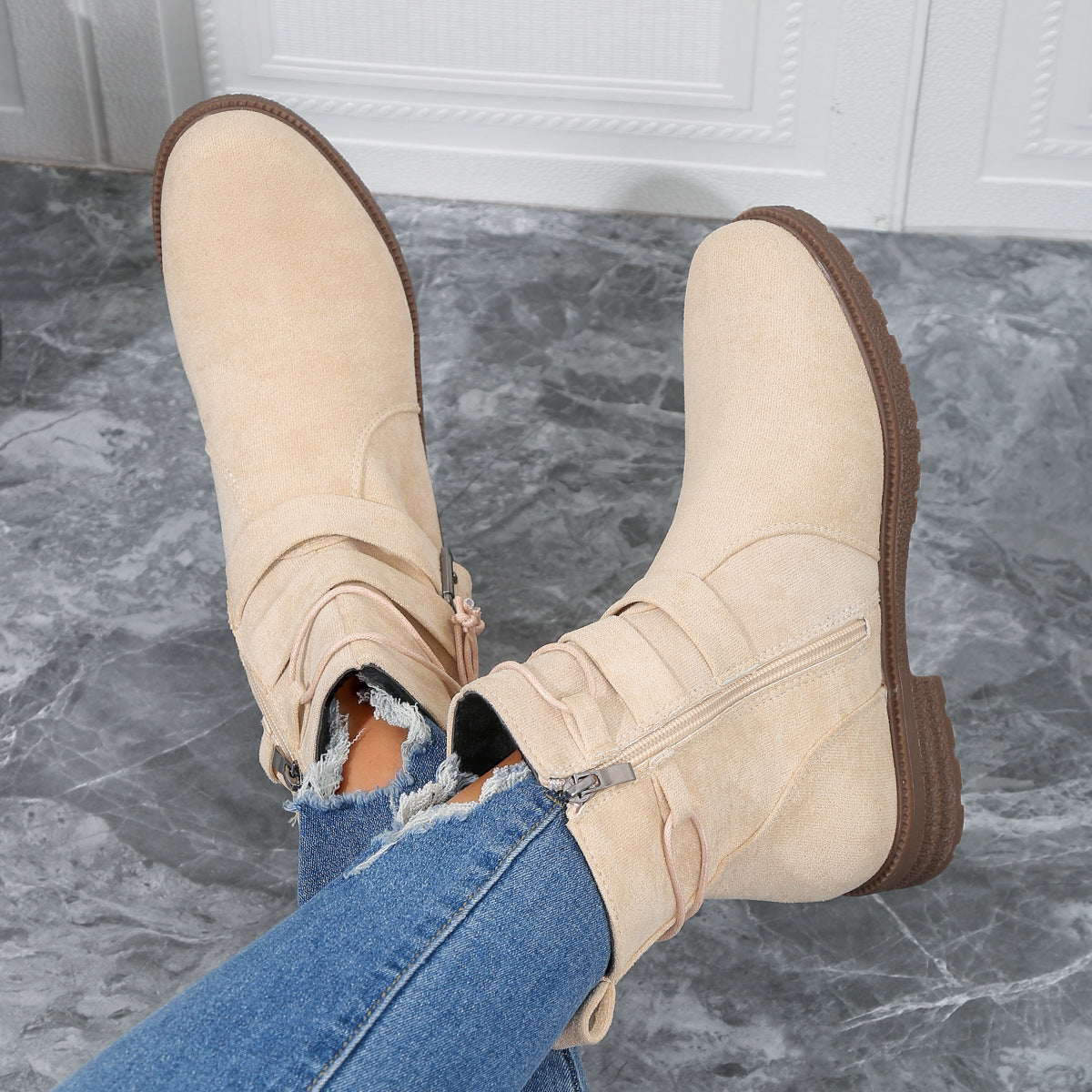 GR | Fashion Belt Buckle Boots 