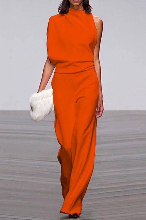 GR | Rosiedress One Shoulder Waist Wide Leg Jumpsuit
