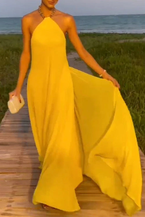 GR | Rosiedress Chain Holder Open Back Maxi Swing Dress