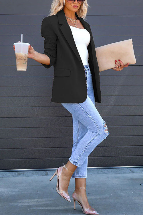 GR | Rosiedress Classic One-Button Back Slit Pocket Blazer