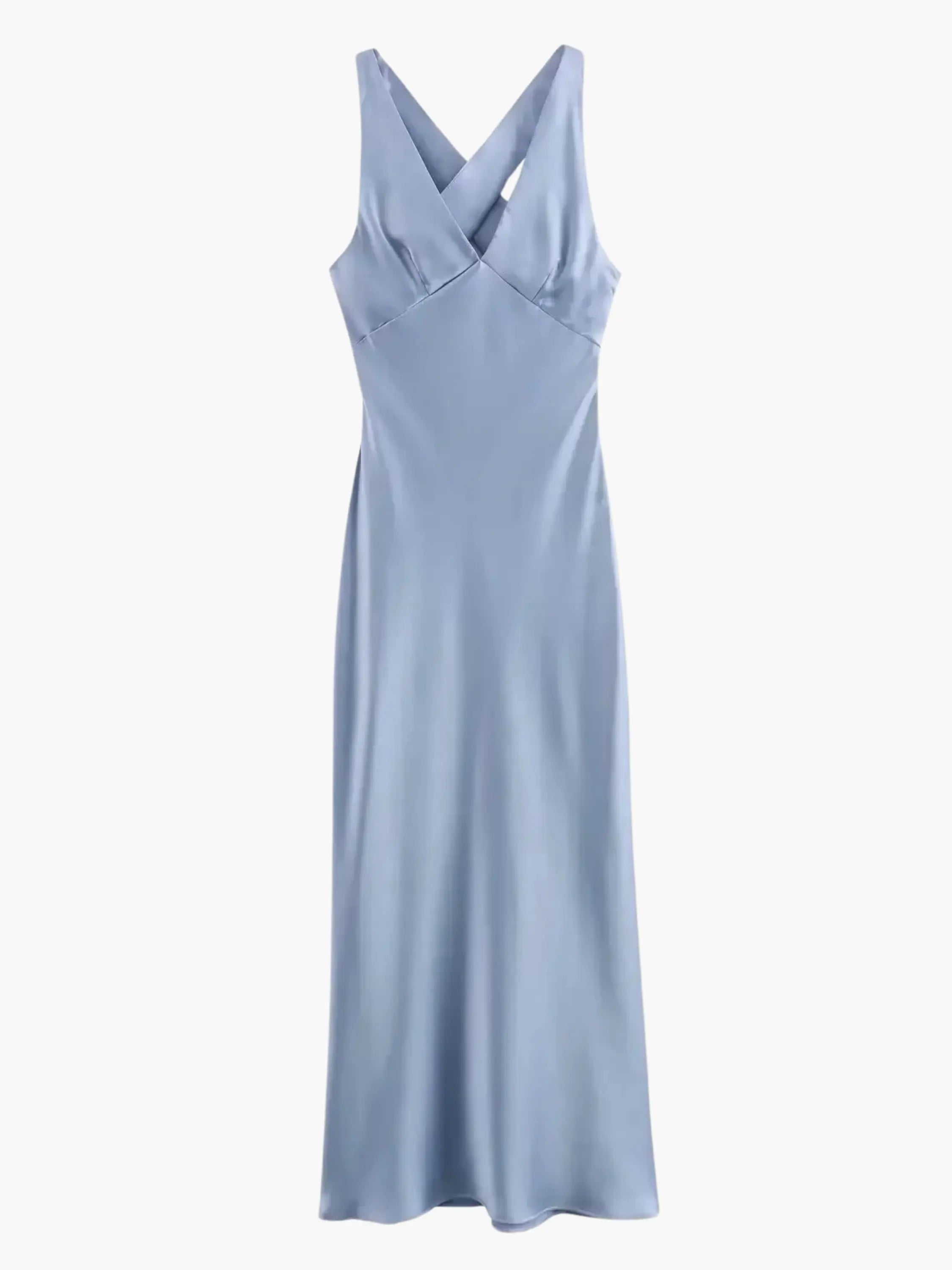GR | Elegant satin dress with cross detail