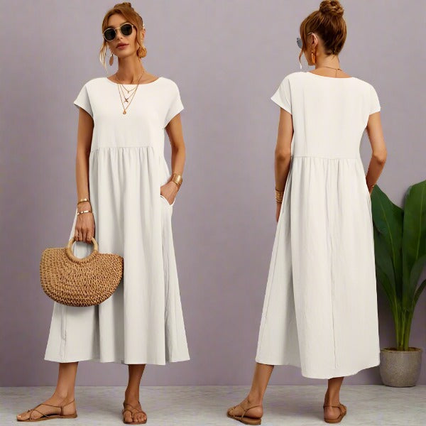GR | Casual Elegant Cotton and Linen Dress